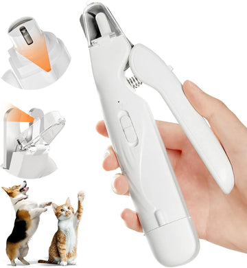 Professional Pet Nail Grinder & Clipper – Quiet Grooming Tool with Dual LED Lights