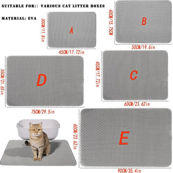 Waterproof Double-Layer Cat Litter Mat – Traps Litter & Protects Floors