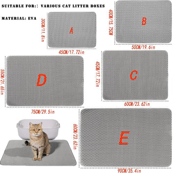 Waterproof Double-Layer Cat Litter Mat – Traps Litter & Protects Floors